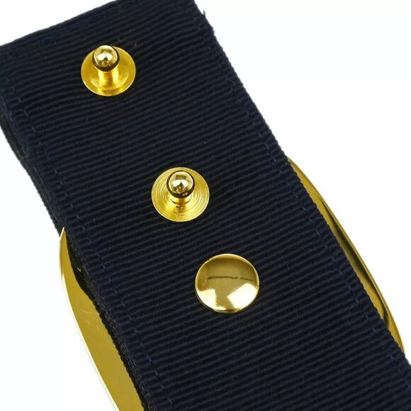 Salvatore Ferragamo Navy Canvas Belt #S 8046 Small Good 153866 main image 7